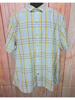 Tommy Bahama Blue Plaid Short Sleeve Shirt XL